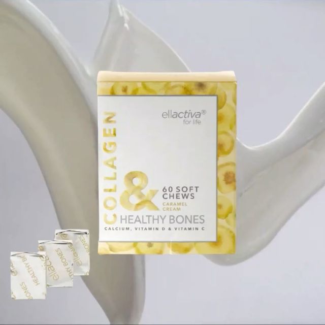 ❤️ Ellactiva® COLLAGEN& Healthy Bones soft chews! ❤️ USE CODE BONES30 and Save 30% until June 30th❤️  ⁠The Ultimate Wellness Supplement, uniquely combining Bioactive Collagen Peptides® with Calcium, Vitamin D3, Vitamin C and prebiotic fibre.  Delivering 2500mg of optimised Bioactive Collagen Peptides® for more youthful and smoother looking skin whilst Vitamin C helps maximise collagen synthesis and added 1200mg of calcium and 10 µg Vitamin D help maintain healthy strong bones and nourish from within.  The Bioactive Collagen Peptides® used in Ellactiva Collagen& Healthy Bones are clinically proven to:  ⁠ ❤️ Increase skin elasticity⁠ ❤️ Significantly reduce wrinkles⁠ ❤️ Decrease cellulite⁠ ❤️ Strengthen hair and nails⁠ ❤️ Increase skin pro-collagen concentration⁠  To learn more about Ellactiva® , The Ultimate Wellness Supplement, follow the link in our bio.